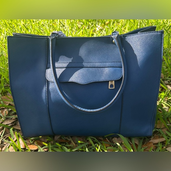 Rebecca Minkoff Blue Tote Bag with Scarf Accent - Picture 3 of 11